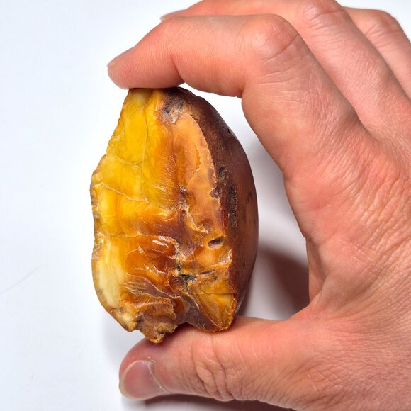 Raw Baltic Amber 62g 71x41x37mm Natural Rough, Honey amber - Picture 9 of 9